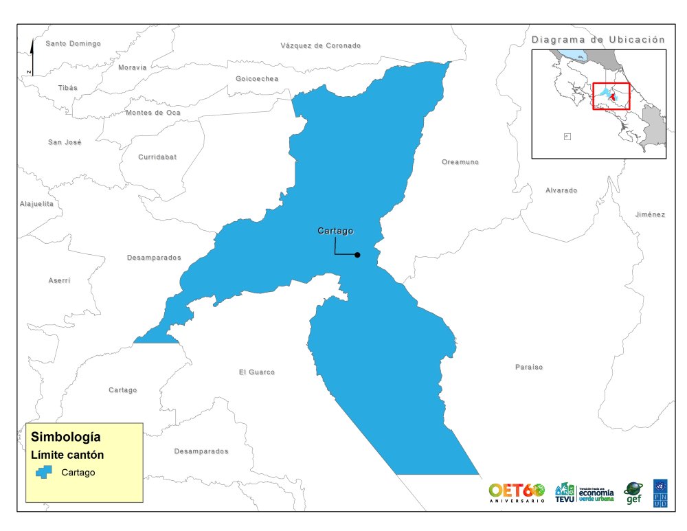 Mapa geopolítico Cartago 