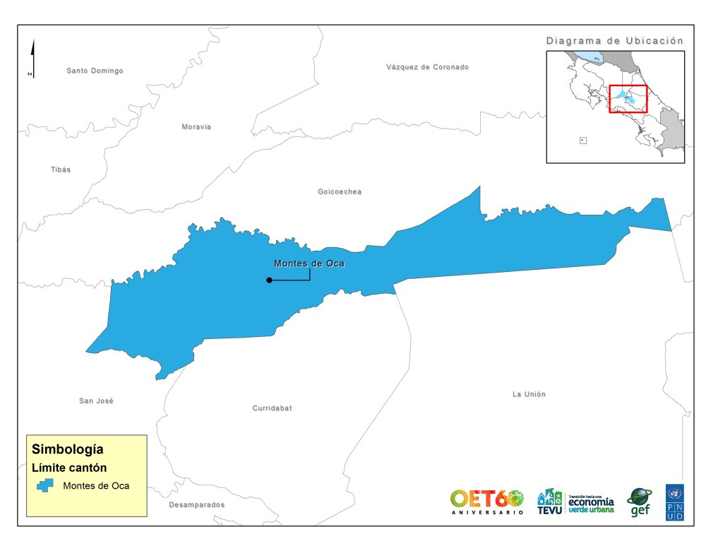 Mapa geopolítico Montes de Oca 